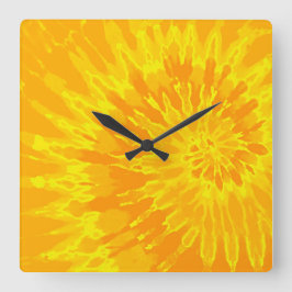 Quadrado Relógio Coral Amarelo-Amarelo