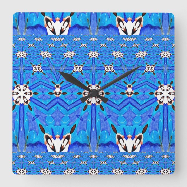 Quadrado relógio da grade da matriz azul (Frente)