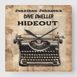 Quadrado Relógio da Máquina de Máquinas Retro Engraçado