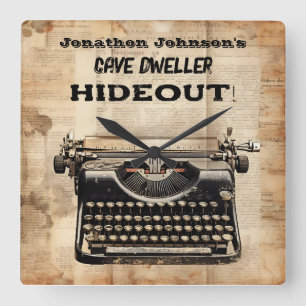 Quadrado Relógio da Máquina de Máquinas Retro Engraçado