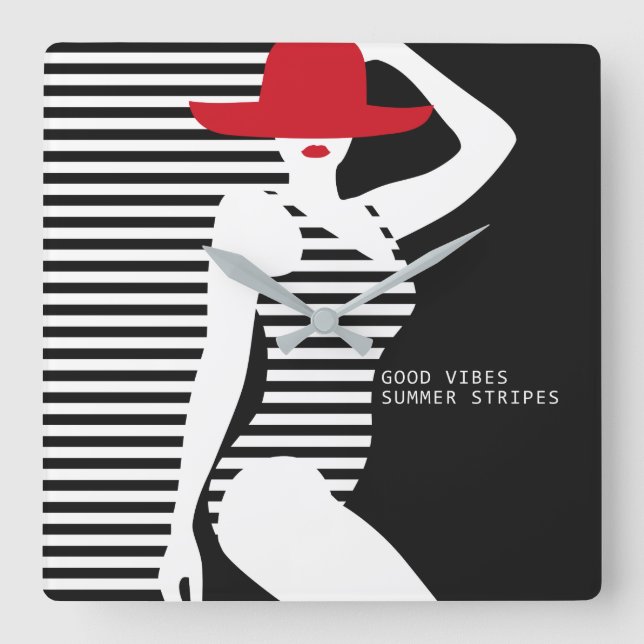 Quadrado Relógio da Mulher de Verão (Frente)