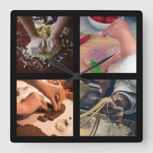 Quadrado Relógio da parede de foodie