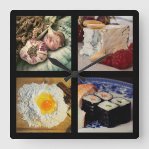 Quadrado Relógio da parede de foodie 2