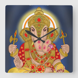 Quadrado Relógio Dagduseth Ganesha
