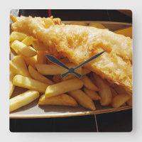 Relógio das paredes dos peixes e dos chipsets