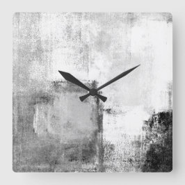 Quadrado Relógio de Abstrato de Lições Pretas e Brancas