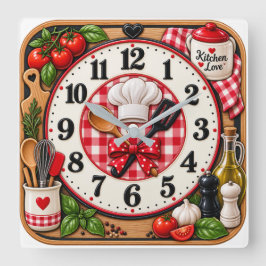 Quadrado Relógio de Acrílico para cozinha