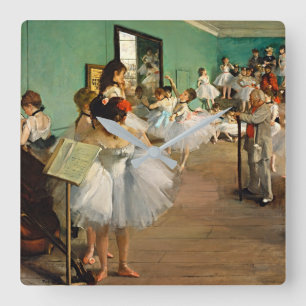 Quadrado Relógio de Arte Minimalista Degas Ballet
