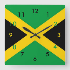 Quadrado Relógio de Bandeira jamaicano