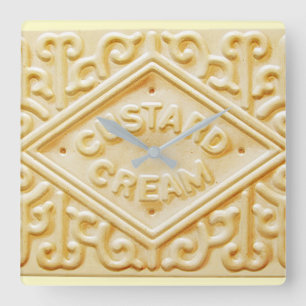 Quadrado relógio de bolachas retrógrado creme 2