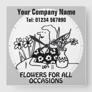 Quadrado Relógio de cartografia do Compro Florist ou Flor