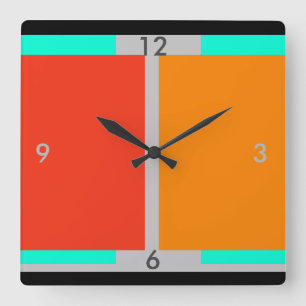 Quadrado Relógio de Decoração de Arte Moderna de Turques