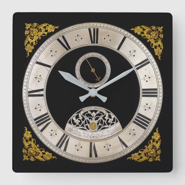 Quadrado Relógio de Design do século XVII (Frente)