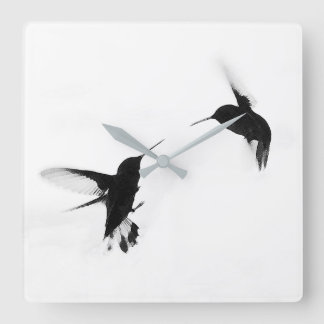 Quadrado Relógio de Design Hummingbird