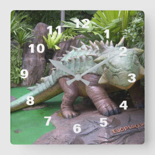Quadrado Relógio de Dinossauro