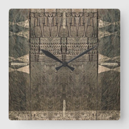 Quadrado Relógio de Escava de Arte Africana