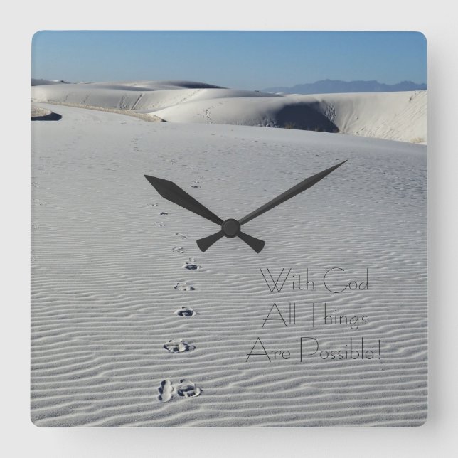 Quadrado Relógio de Escrituras Cristã (Frente)