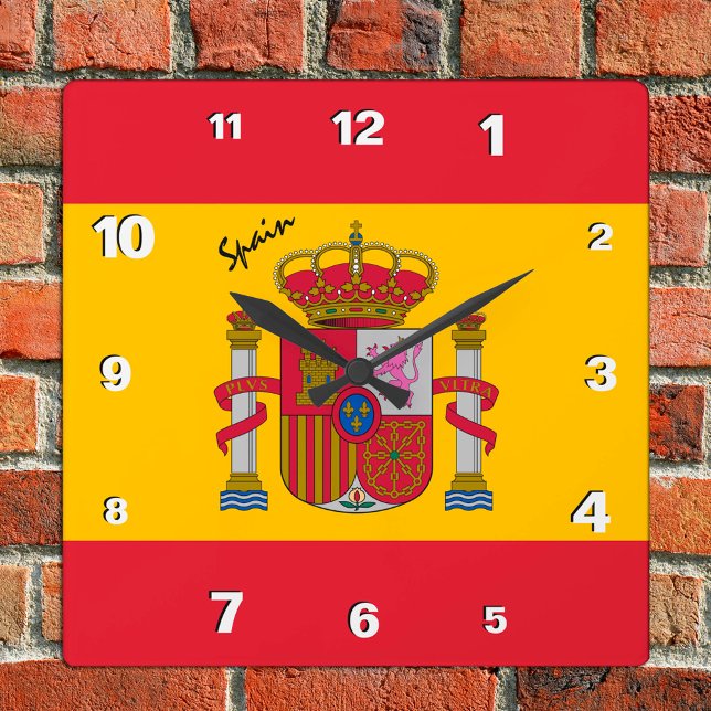 Quadrado Relógio de espanha, casa patriótica, bandeira espa (Criador carregado)
