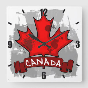 Quadrado Relógio de folhas de mapeamento do Canadá