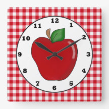 Relógio de fruta de maçã vermelha
