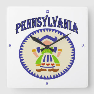 Quadrado Relógio de Garota Neerlandesa