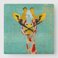 Relógio de Girafa de Peeking Dourado
