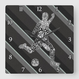 Quadrado Relógio de Línguas de Futebol do Futebol