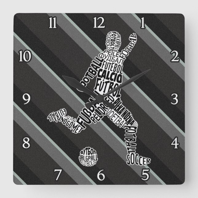 Quadrado Relógio de Línguas de Futebol do Futebol (Frente)
