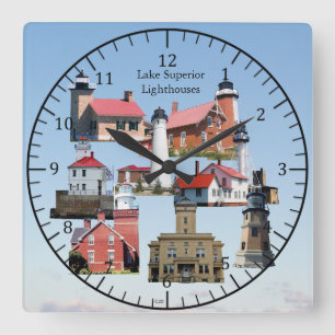Quadrado Relógio de Luzes Superiores do Lago