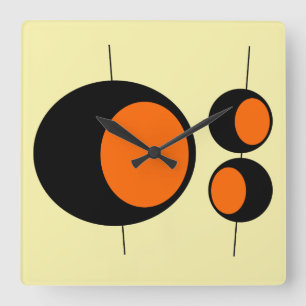 Quadrado Relógio de médio Moderno LEMON STARBURST KITCHEN