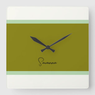 Quadrado Relógio de Monograma Moderno