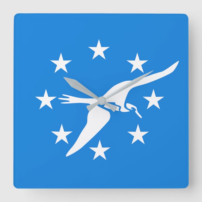 Quadrado Relógio de Muro com Bandeira da Cidade de Corpus C (Frente)