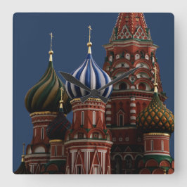 Quadrado Relógio de Muro da Igreja Rússia em Moscou