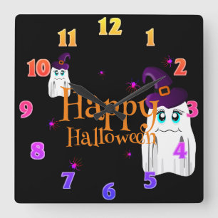 Quadrado Relógio de Muro de Halloween