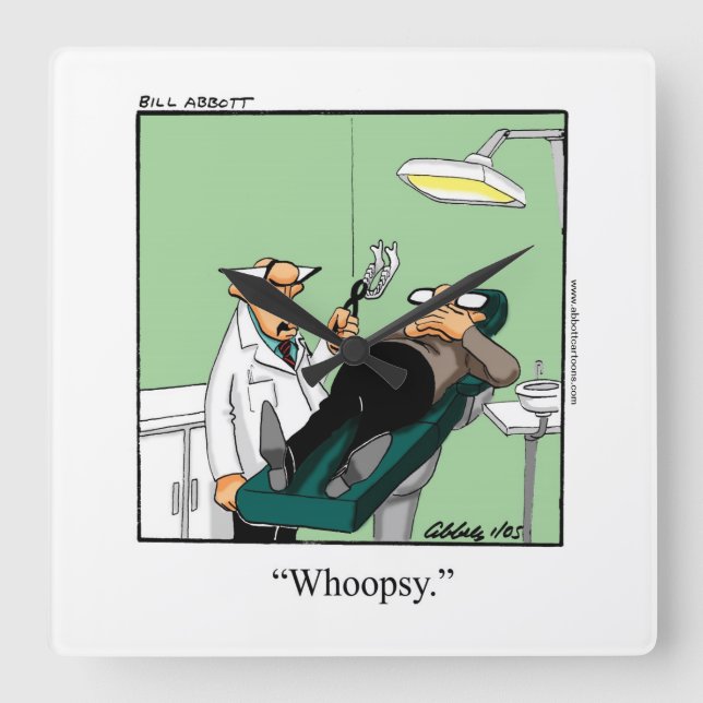 Quadrado Relógio de Muro de Humor Médico (Frente)