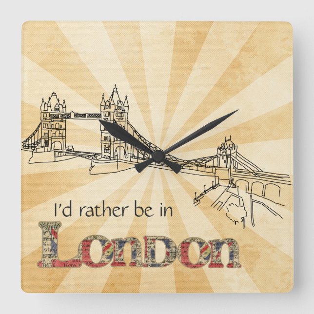 Quadrado Relógio de Muro de Londres (Frente)