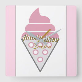 Quadrado Relógio de Muro de Sorvete irresistível por Adiela