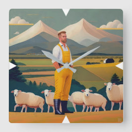 Quadrado Relógio de Muro do Agricultor da Nova Zelândia