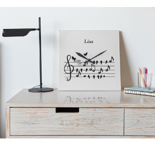 Quadrado Relógio de Música Personalizado para Chá de Bebê N