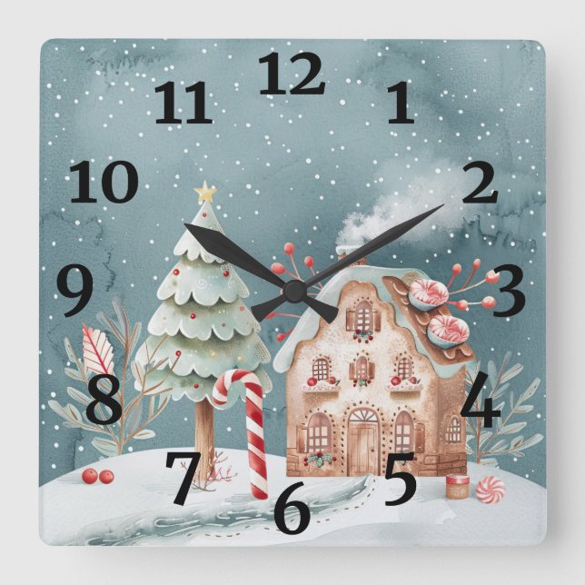 Quadrado Relógio de Natal (Frente)