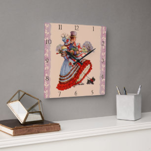 Quadrado Relógio de Natal Comprado por Moda Antiga