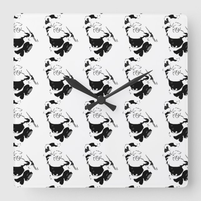 QUADRADO RELÓGIO DE NATAL "PAPAIS NOEIS DANÇADOS" (Frente)