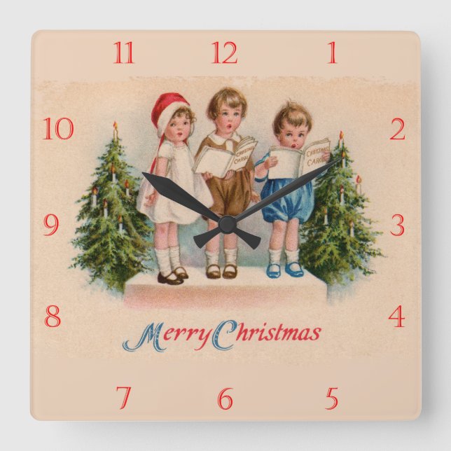 Quadrado Relógio de Natal para crianças (Frente)