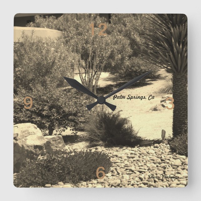 Quadrado Relógio De Parede, Primaveras De Palma, Ca (Frente)