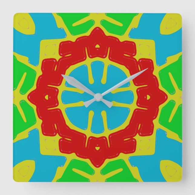 Quadrado Relógio de Parede, um design clássico bonito e col (Frente)
