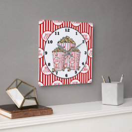 Quadrado Relógio de pipoca de sala de cinema