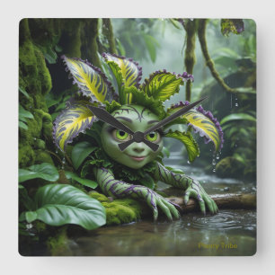 Quadrado Relógio de Plant Lover