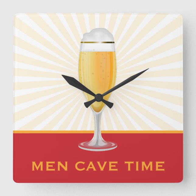 Quadrado Relógio de ponto da caverna dos homens da cerveja (Frente)