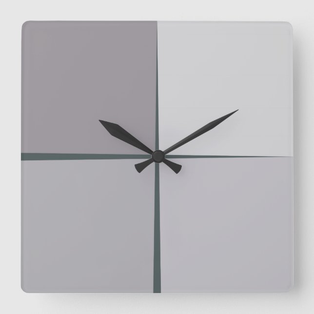 Quadrado relógio de prata aço (Frente)