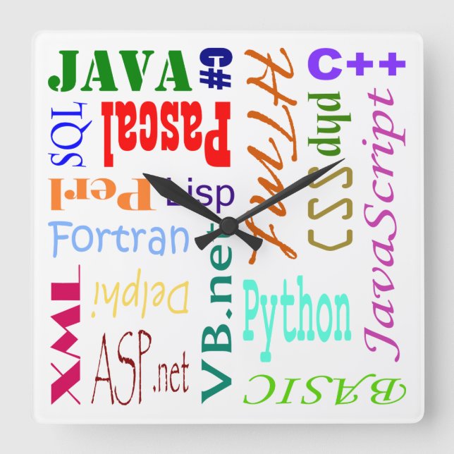 Quadrado Relógio de programadores de computador (Frente)